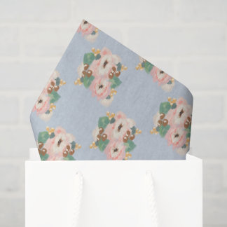 De Seda Papel Tecido Floral Rosa Vintage