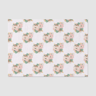 De Seda Papel Tecido Floral Rosa Vintage