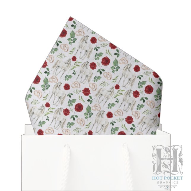 De Seda Papel Tecido Floral Rústico Equestre Vermelho (Criador carregado)
