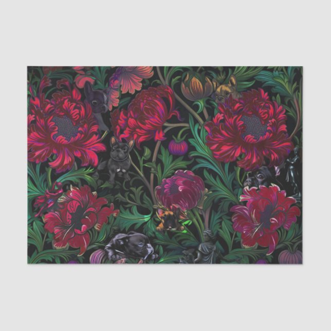 De Seda Papel Tecido Francês Buldogue (Frente )