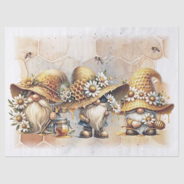 De Seda Papel Tecido Honeycomb Gnome (Frente )