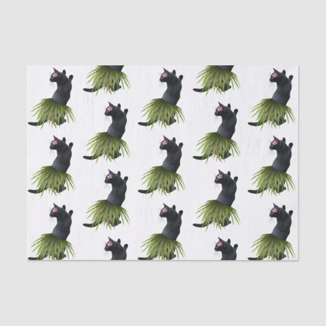 De Seda Papel Tecido Hula Cat (Frente )