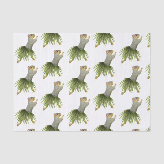 De Seda Papel Tecido Hula Squirrel (Frente )