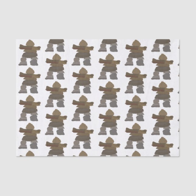 De Seda Papel Tecido Inukshuk (Frente )