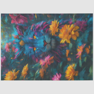 De Seda Papel Tecido Lion Escuro