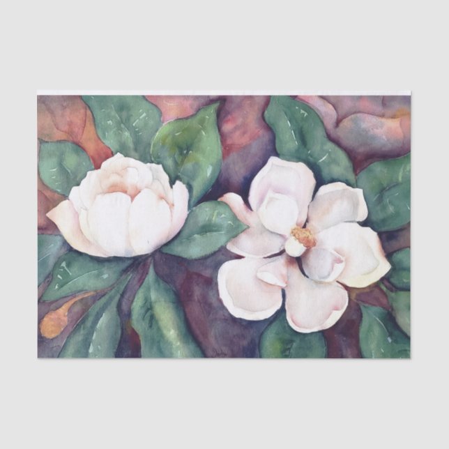 De Seda Papel Tecido Magnolias (Frente )