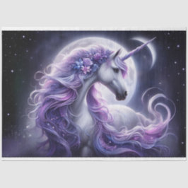 De Seda Papel Tecido Moon Unicorn