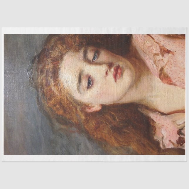 De Seda Papel Tecido Nostálgico Redhead Girl (Frente )