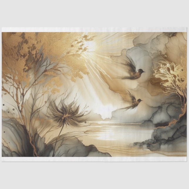 De Seda Papel Tecido Pássaros, Desvinculação, Embraiagem D (Frente )