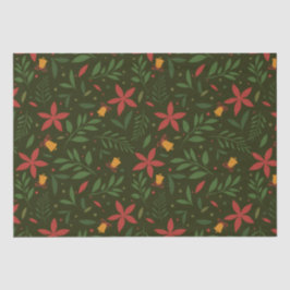 De Seda Papel Tecido Poinsettia & Bell Elegance