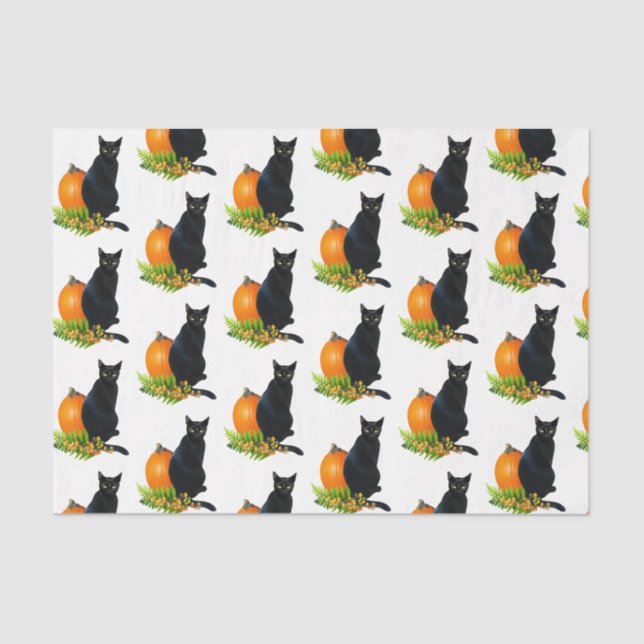 De Seda Papel Tecido Preto Pumpkin Fern (Frente )