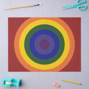 De Seda Papel Tecido Rainbow Bullseye