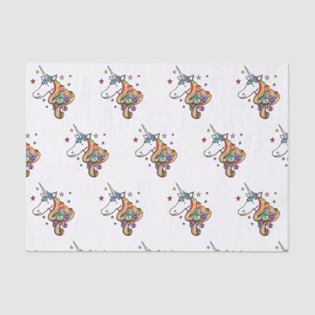 De Seda Papel Tecido Rainbow Unicorn (Frente )