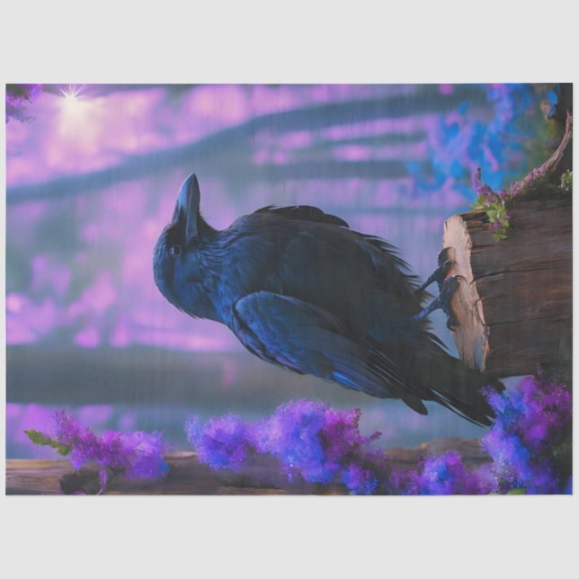 De Seda Papel Tecido Raven (Frente )