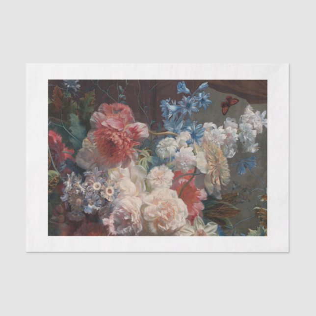 De Seda Papel Tecido Renascentista Flores (Frente )