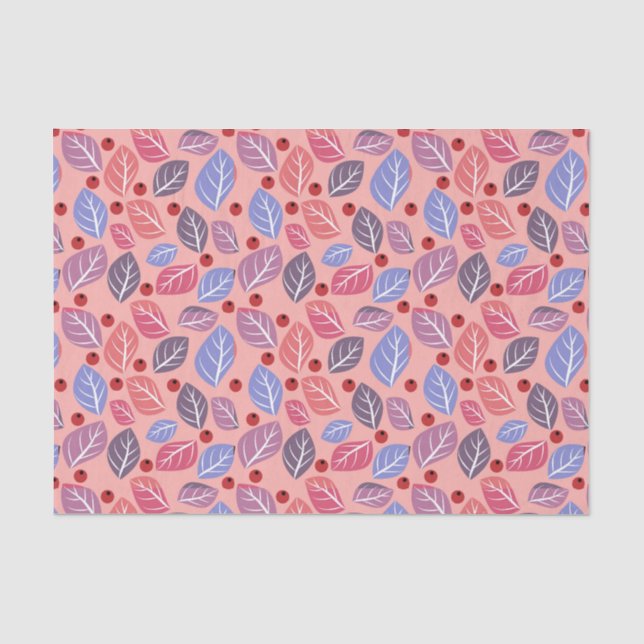 De Seda Papel Tecido Rosa Folhas da Primavera (Frente )