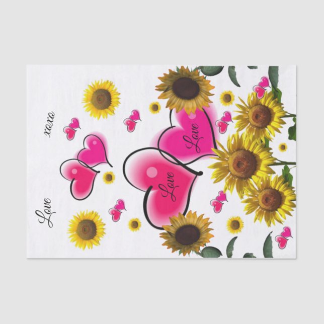 De Seda Papel Tecido Rosa-Girassol (Frente )