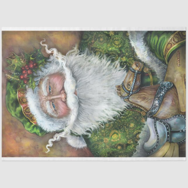De Seda Papel Tecido Santa Claus (Frente )