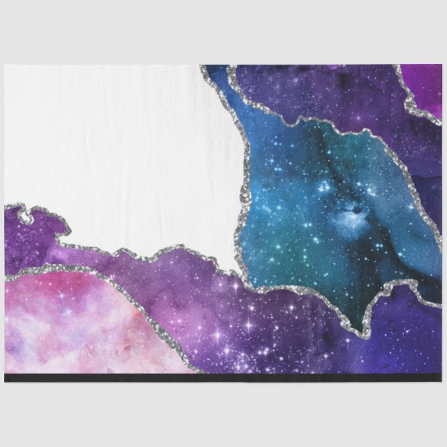 De Seda Papel Tecido Série Galaxy Agate Design 19 (Frente )