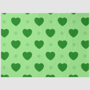 De Seda Papel Tecido Shamrock Hearts