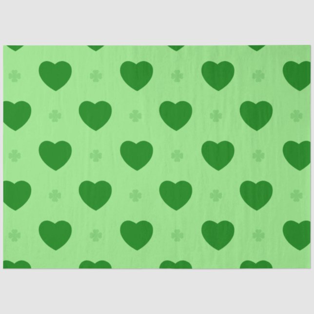 De Seda Papel Tecido Shamrock Hearts (Frente )