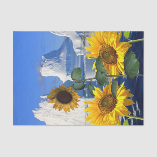 De Seda Papel Tecido Sunflower Iceburg (Frente )