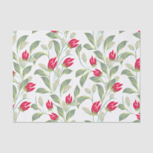 De Seda Papel Tecido Tulipas Vermelhas