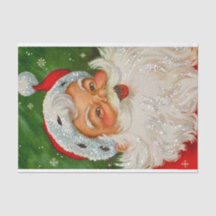 De Seda Papel Tecido Vermelho Verde Papai Noel Antigo