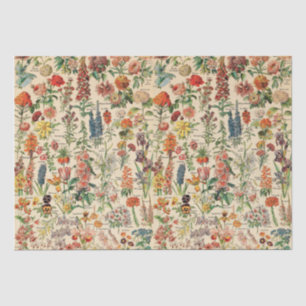 De Seda Papel Tecido Vintage Flowers