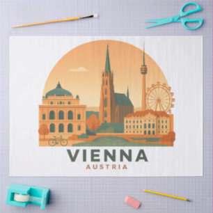 De Seda Papel Tecido Vintage Viena Áustria – Viagens Retro