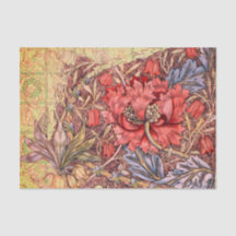Papel tecidos William Morris RED FLOWER