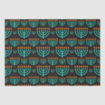 De Seda Papel Tecidual Chanucá Menorah Azul<br><div class="desc">Um Festival Azul Festivo De Luzes Menorah Papel Tecido Para Presentes De Chanucá</div>