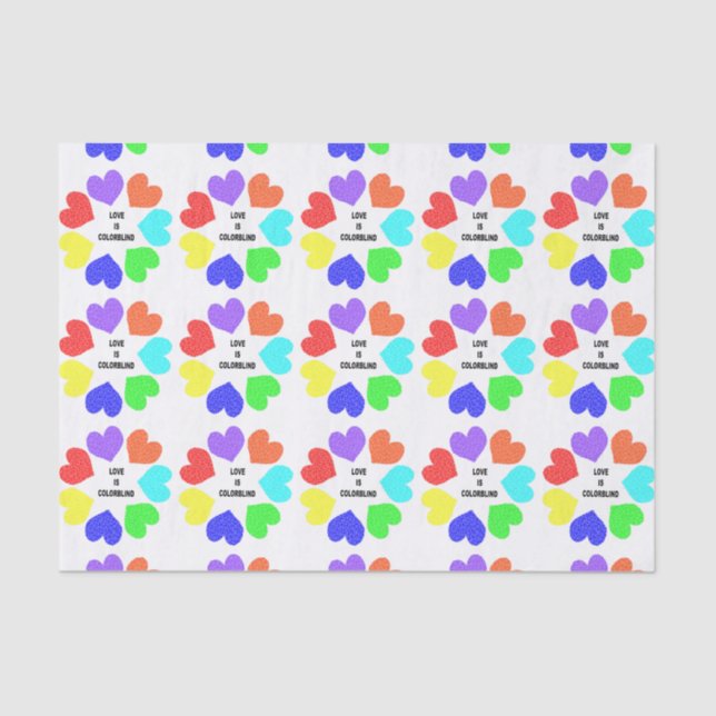 De Seda Papel Tecidual Coração Arco-Íris (Frente )