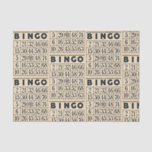 De Seda Papel Tecidual da Placa Vintage Bingo