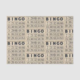 De Seda Papel Tecidual da Placa Vintage Bingo