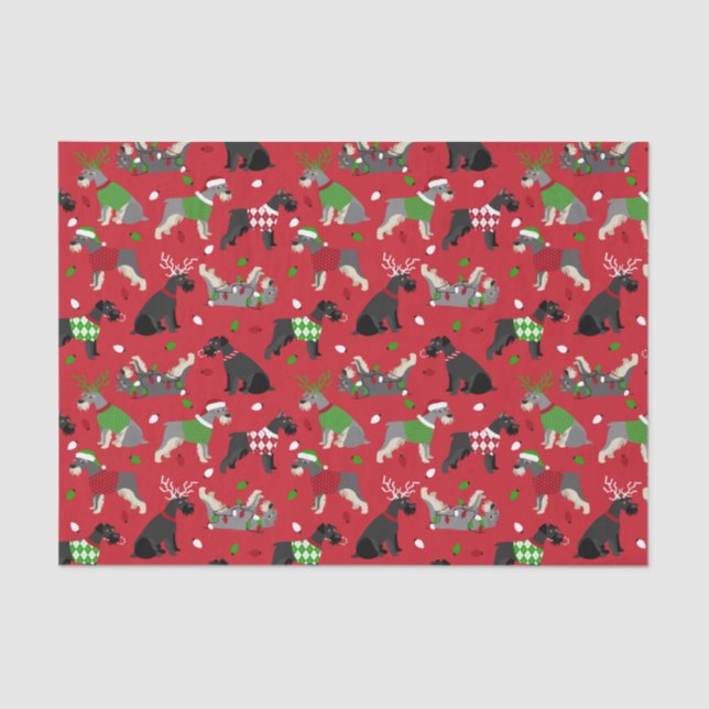 De Seda Papel Tecidual do Esqunauzer Natal (Frente )