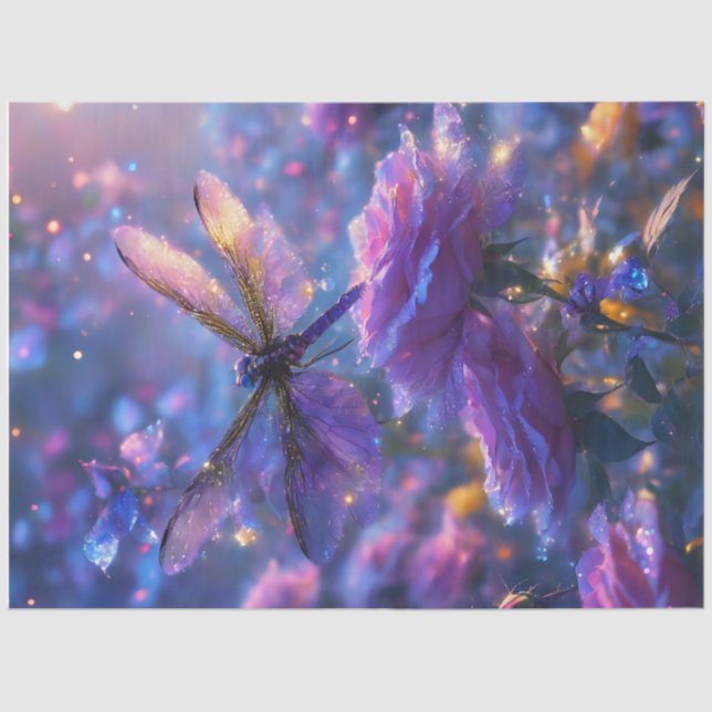 De Seda Papel Tecidual Dragonfly Rosa (Frente )