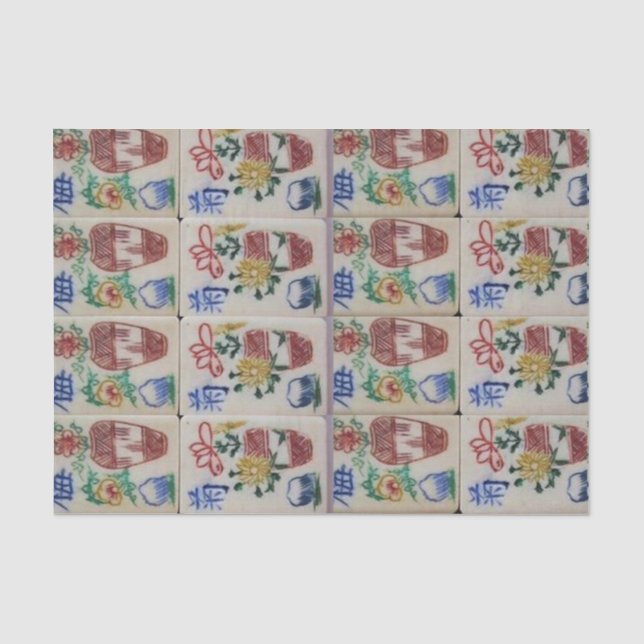 De Seda Papel Tecidual Mahjong (Frente )