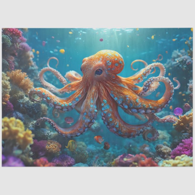 De Seda Papel Tecidual Octopus (Frente )