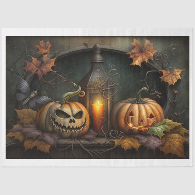 De Seda Papel Tecidual - Queda e Halloween (Frente )