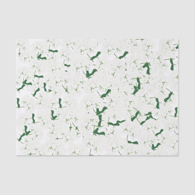 De Seda Papel tecidular branco hydrangas (Frente )