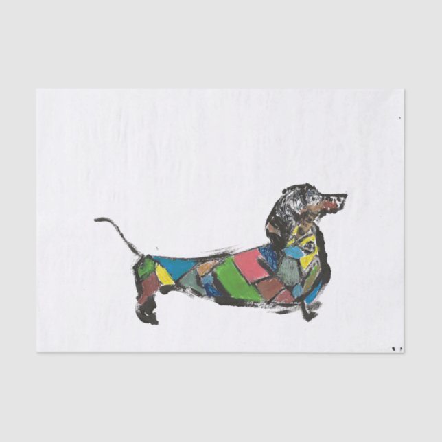 De Seda Papel tecidular com Dachshund (Frente )