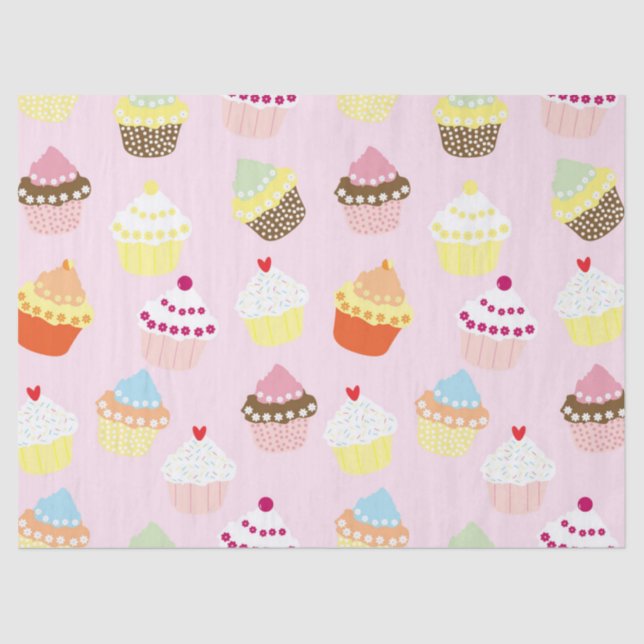 De Seda Papel tecidular cupcakes (Frente )