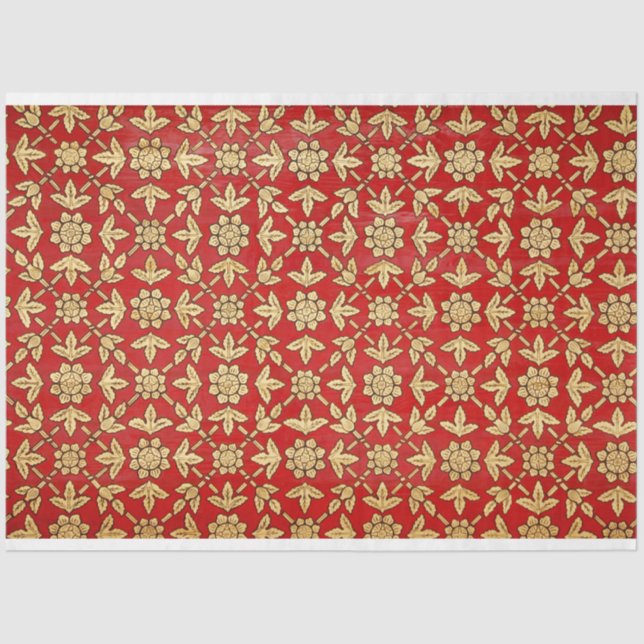 De Seda Papel tecidular das flores ouros (Frente )