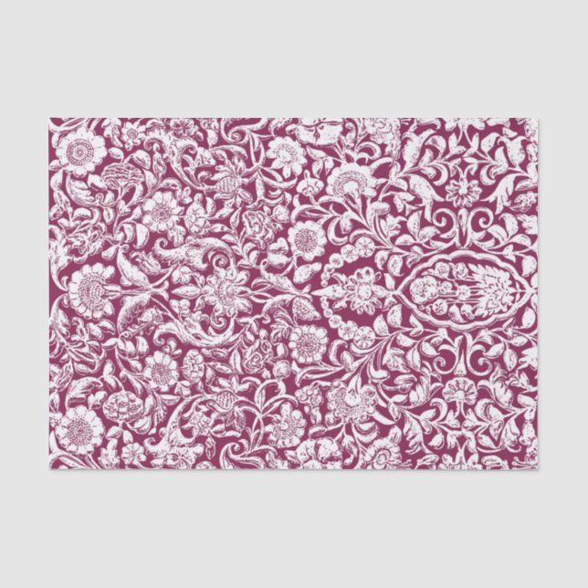 De Seda Papel tecidular Decoupage floral antiga branco em  (Frente )