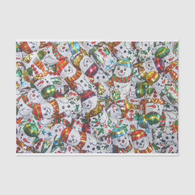 De Seda Papel tecidular doce Snowmen (Frente )
