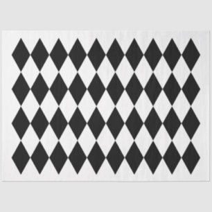 De Seda Papel tecidular Harlequin - preto e branco
