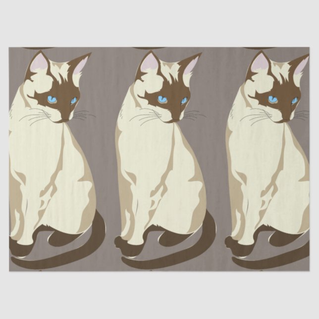 De Seda Papel tecidular para gatos siameses (Frente )