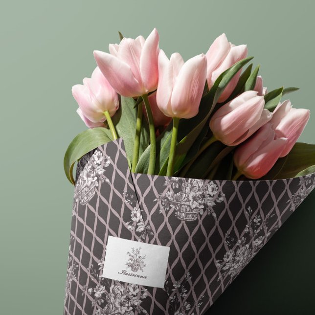 De Seda Papel Tissue Cesta Floral Meia-Noite (Criador carregado)
