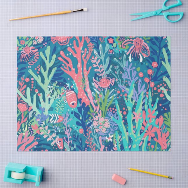 De Seda Papel tissue com estampa estilosa (Arte )